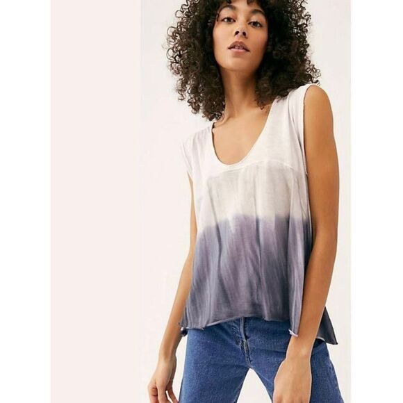 NEW We The Free by Free People Women’s Small Ombré Lilac Fog Combo Dip-dye Sleev - Picture 2 of 8